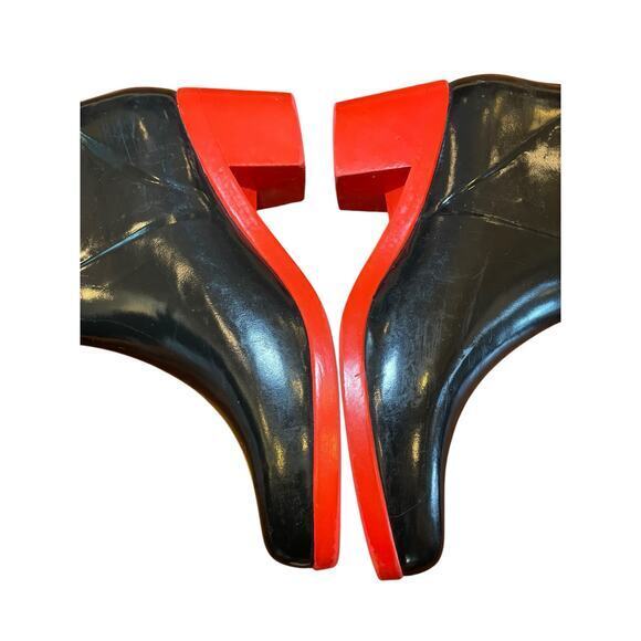 Kate Spade Women 9 Randi Black and Red Bow Heel Rain Boots Shiny Black Rain Boot - Picture 8 of 16